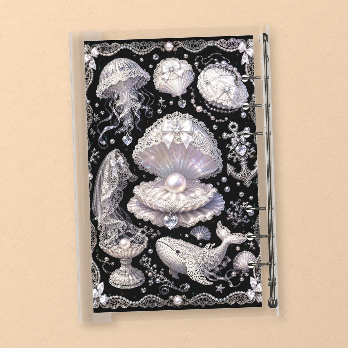 Shell Pearl Pendant back cover design
