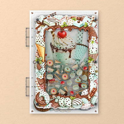 Mint Chocolate Sundae (AG-164) A5 shaker binder notebook, front cover