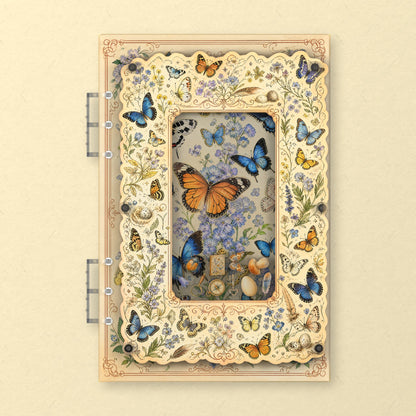 Butterfly Wildflowers (AG-127) A5 shaker binder notebook, front cover