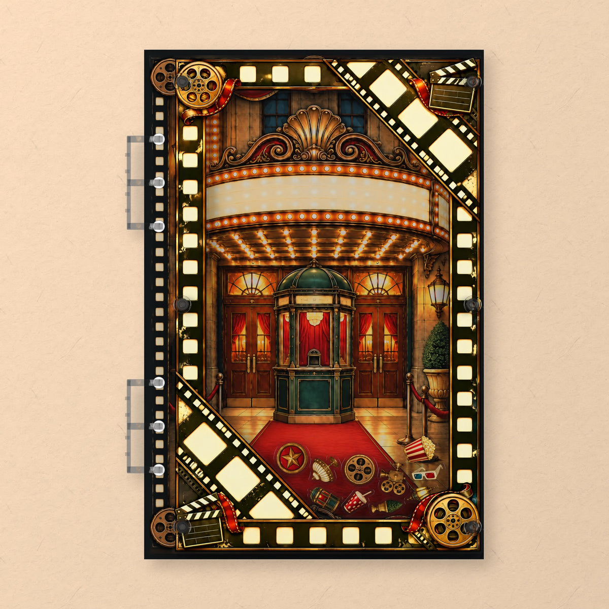 Cinema Evening (AG-264) A5 shaker binder notebook, front cover