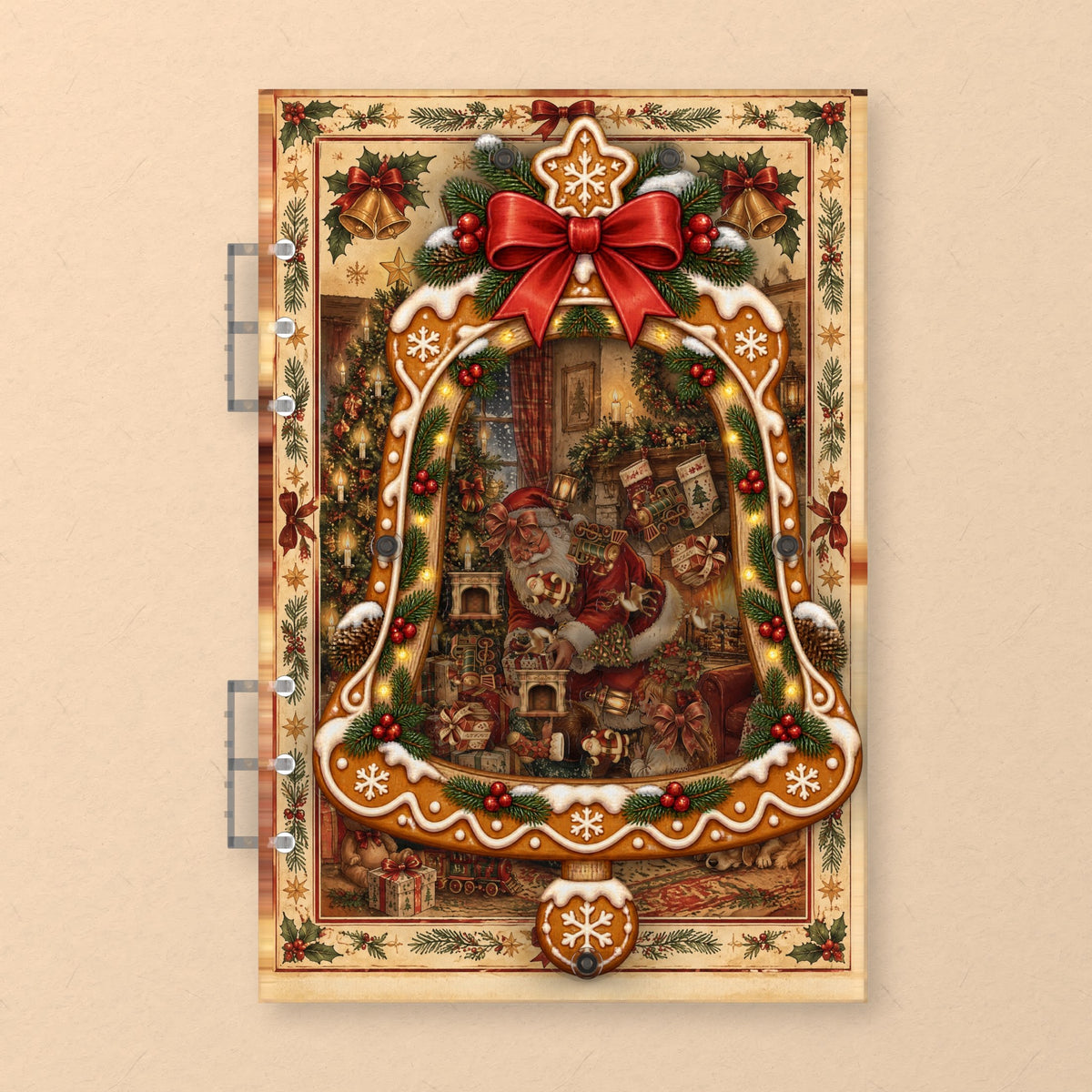Fireside Christmas Gifts (AG-241) A5 shaker binder notebook, front cover