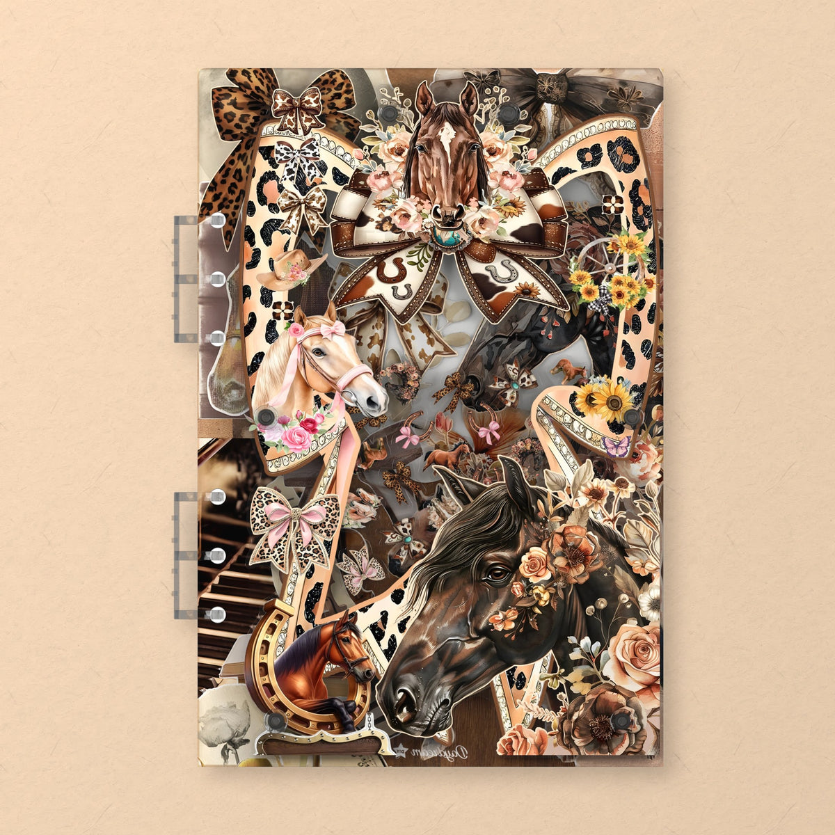Horses and Bows (HG-415) A5 shaker binder notebook, front cover