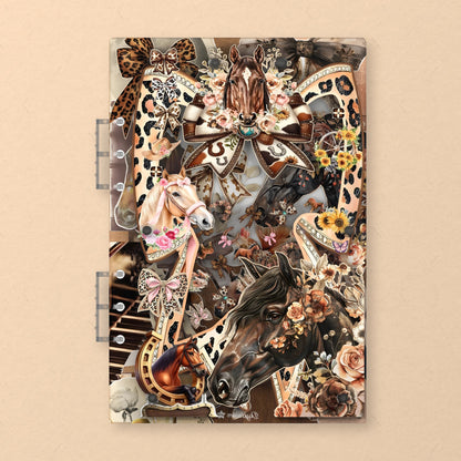 Horses and Bows (HG-415) A5 shaker binder notebook, front cover