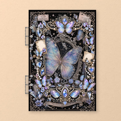 Iridescent Butterfly (AG-029) A5 shaker binder notebook, front cover
