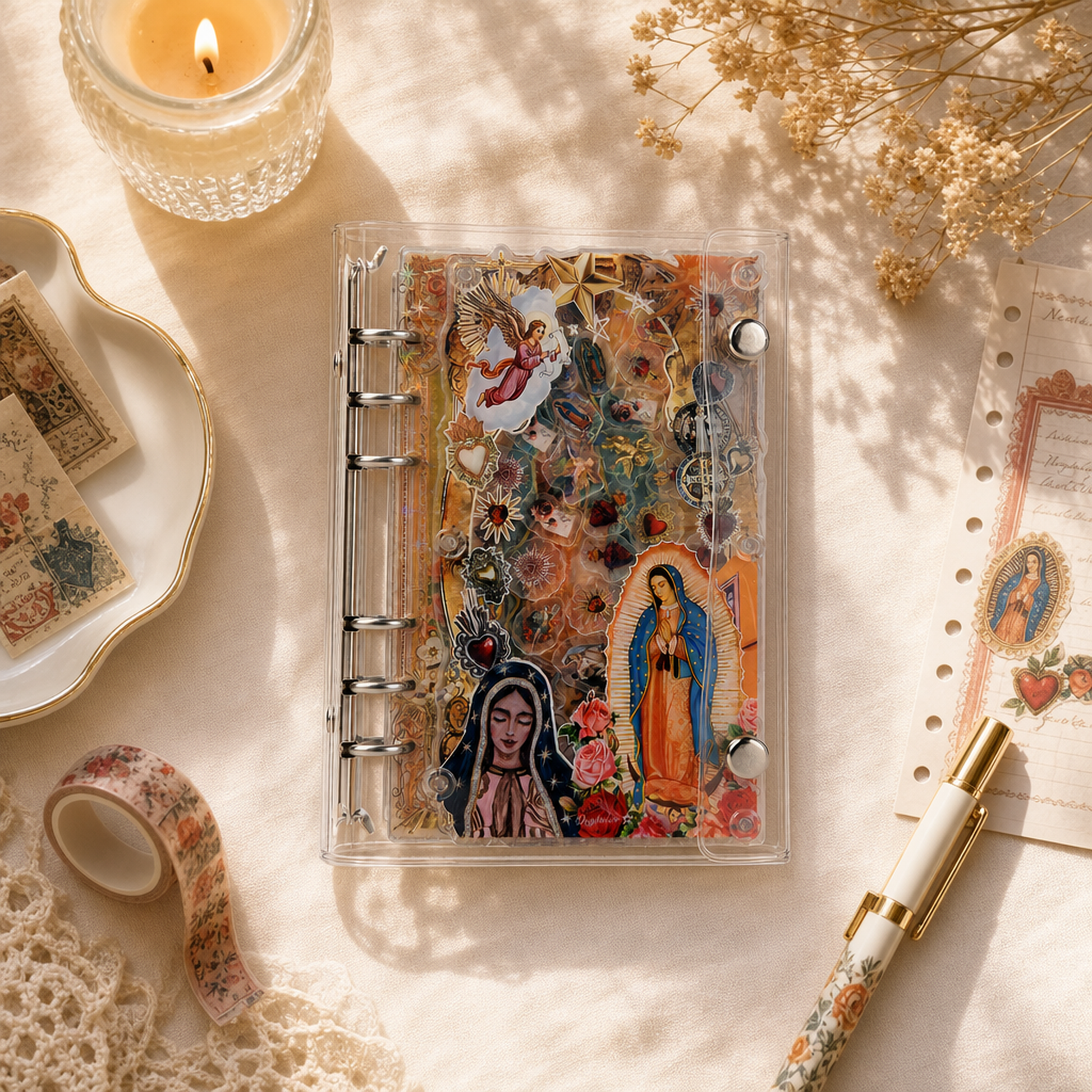 Acrylic Shaker Notebook - Virgen de Guadalupe detail image