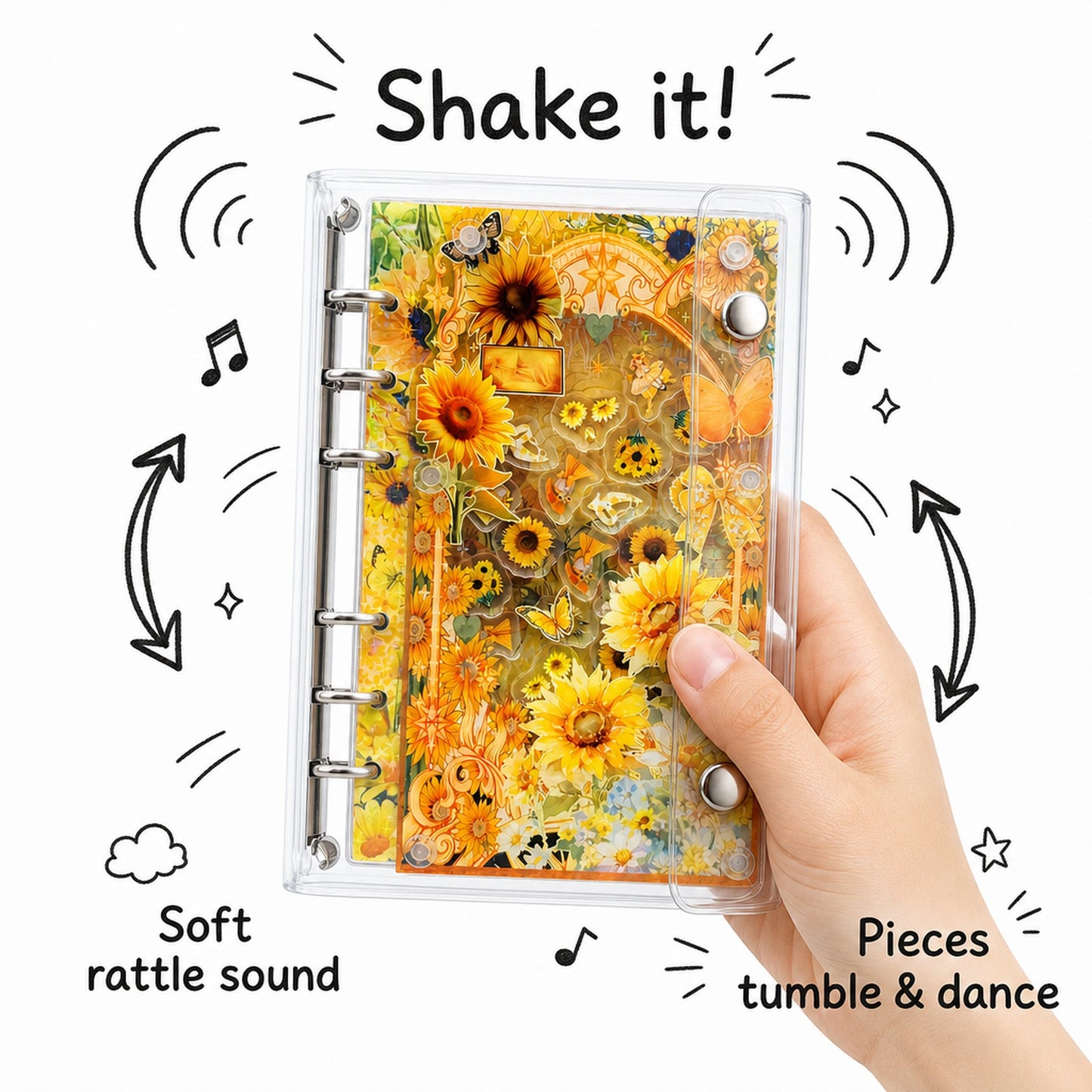 A6 Refillable Shaker Binder - Sunflower detail image