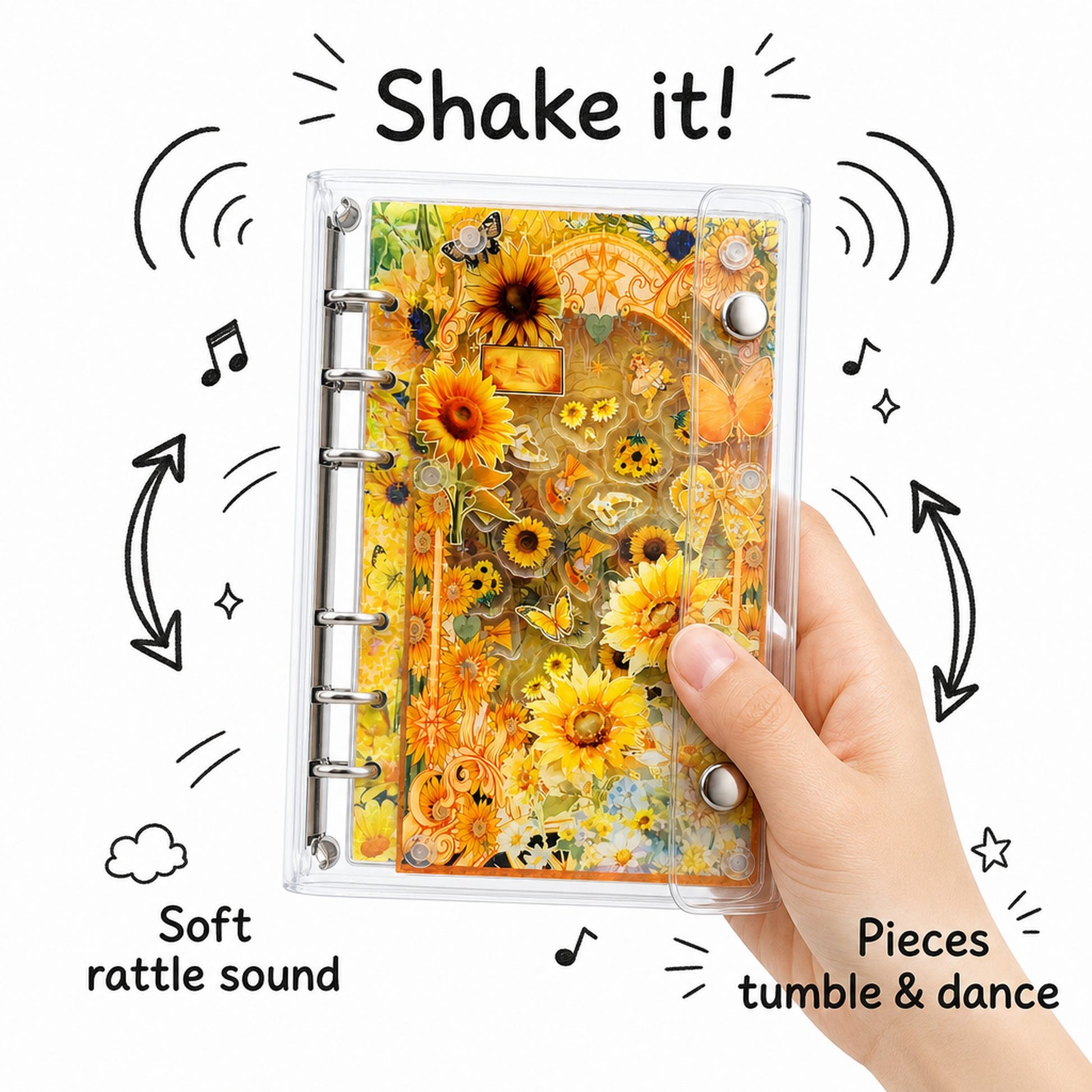 A6 Refillable Shaker Binder - Sunflower detail image
