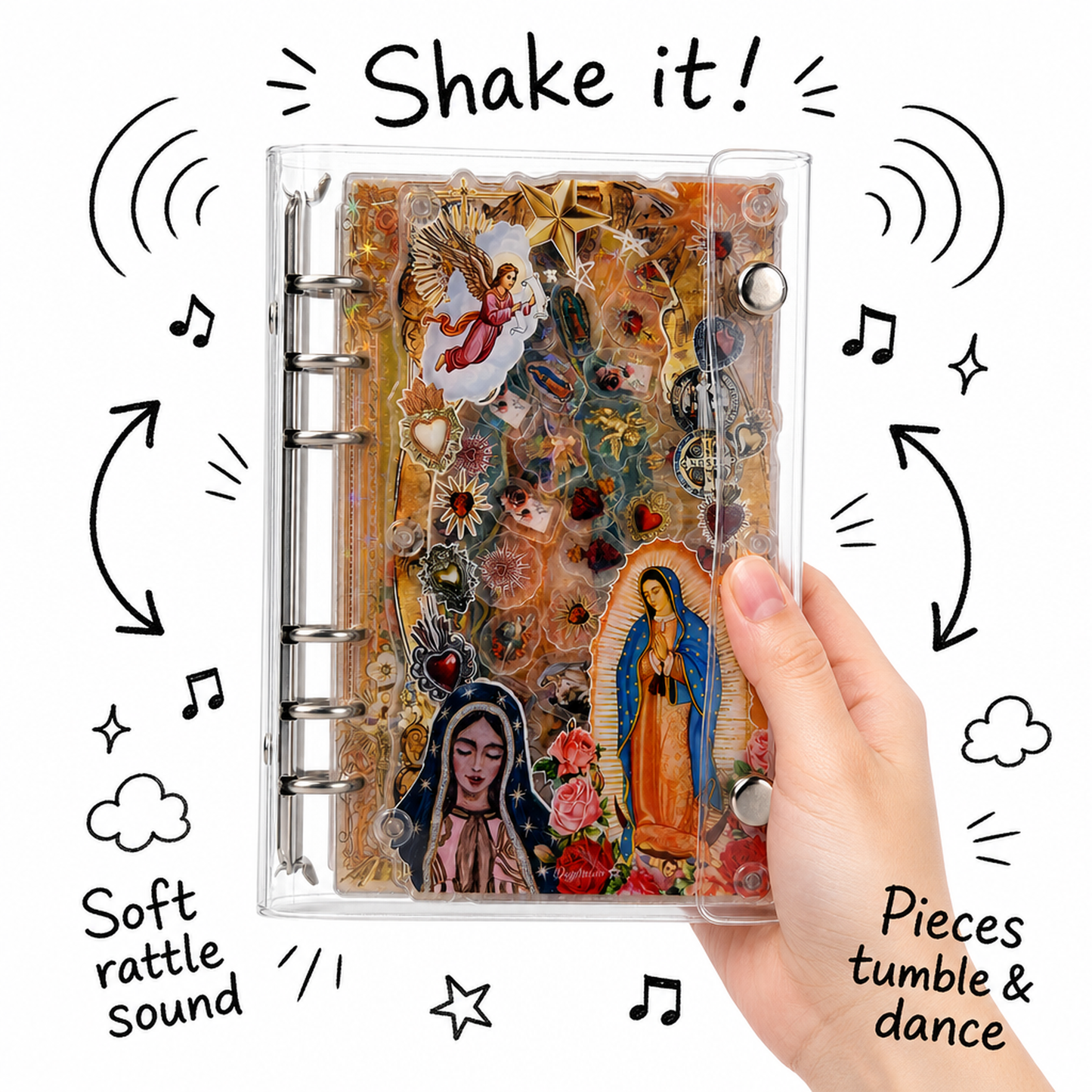 Acrylic Shaker Notebook - Virgen de Guadalupe detail image