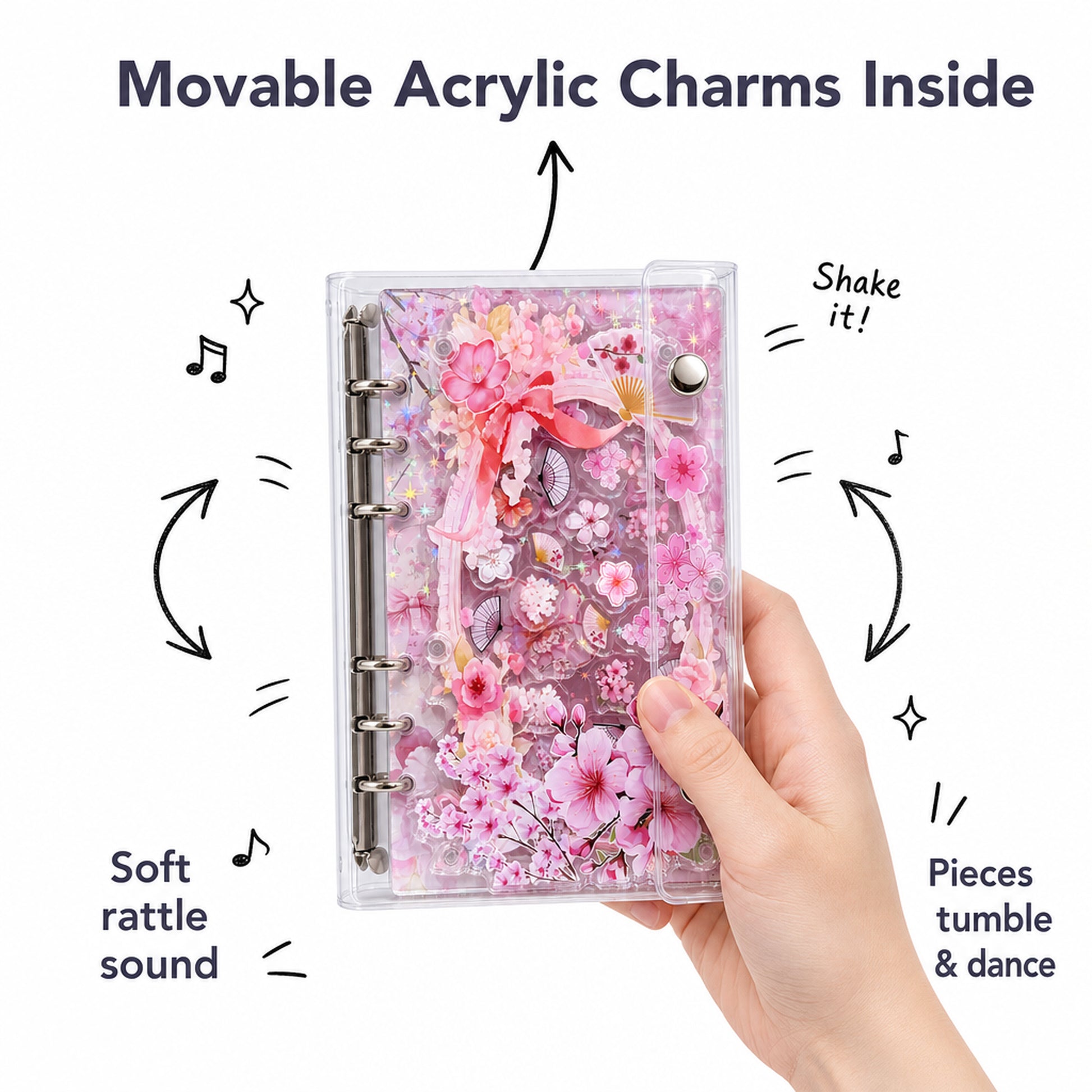 Floral Garden refillable notebook binder open for journaling and planning