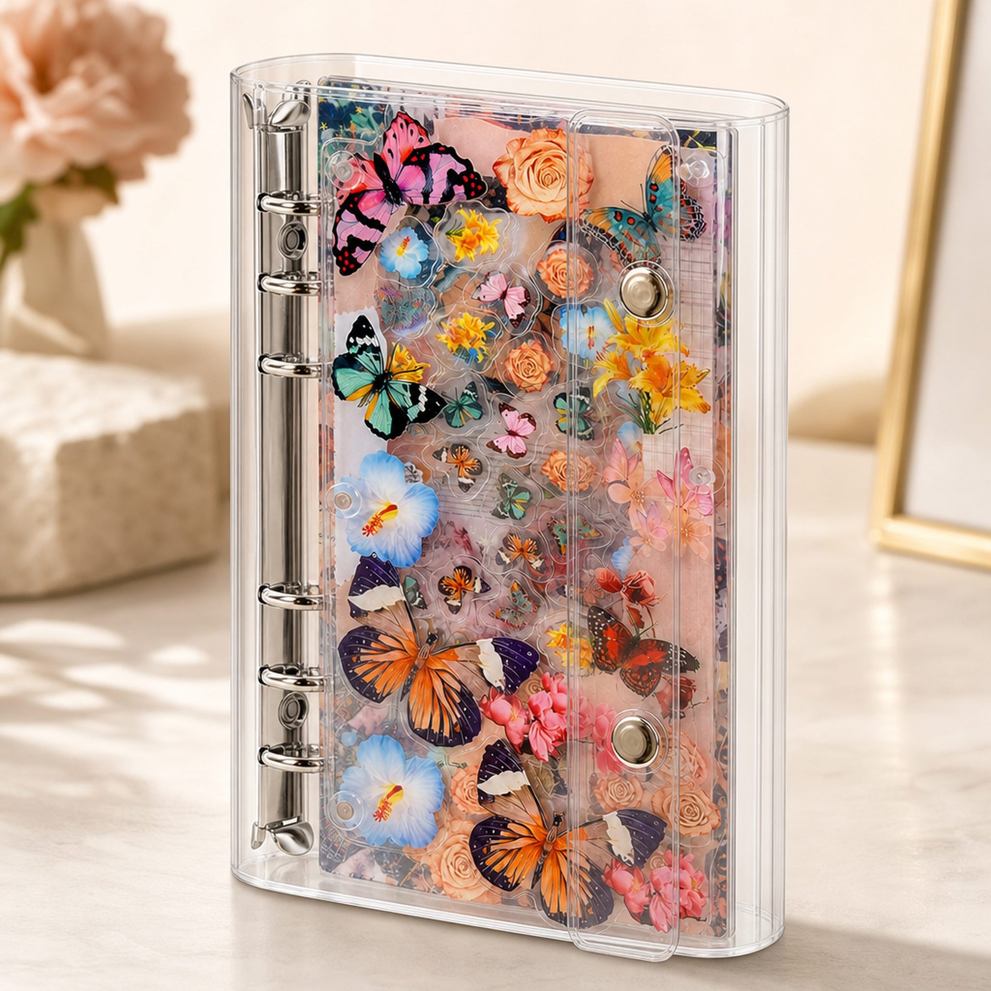 A6 Refillable Shaker Binder - Vintage Butterfly detail image
