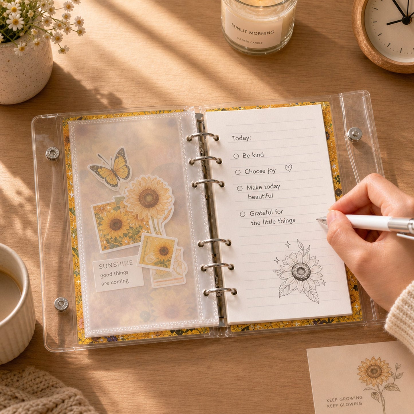 A6 Refillable Shaker Binder - Sunflower detail image