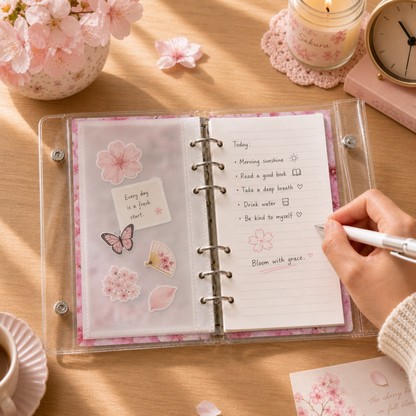 Acrylic Shaker Notebook - Cherry Blossom detail image