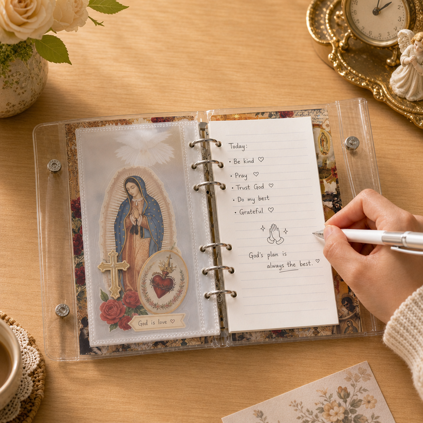 Acrylic Shaker Notebook - Virgen de Guadalupe detail image