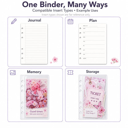 A6 Refillable Shaker Binder - Cherry Blossom detail image