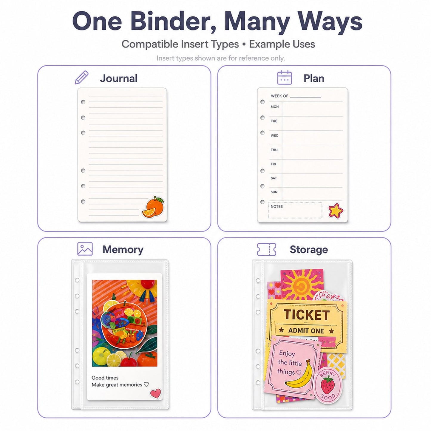 A6 Refillable Shaker Binder - Realistic Fruit detail image