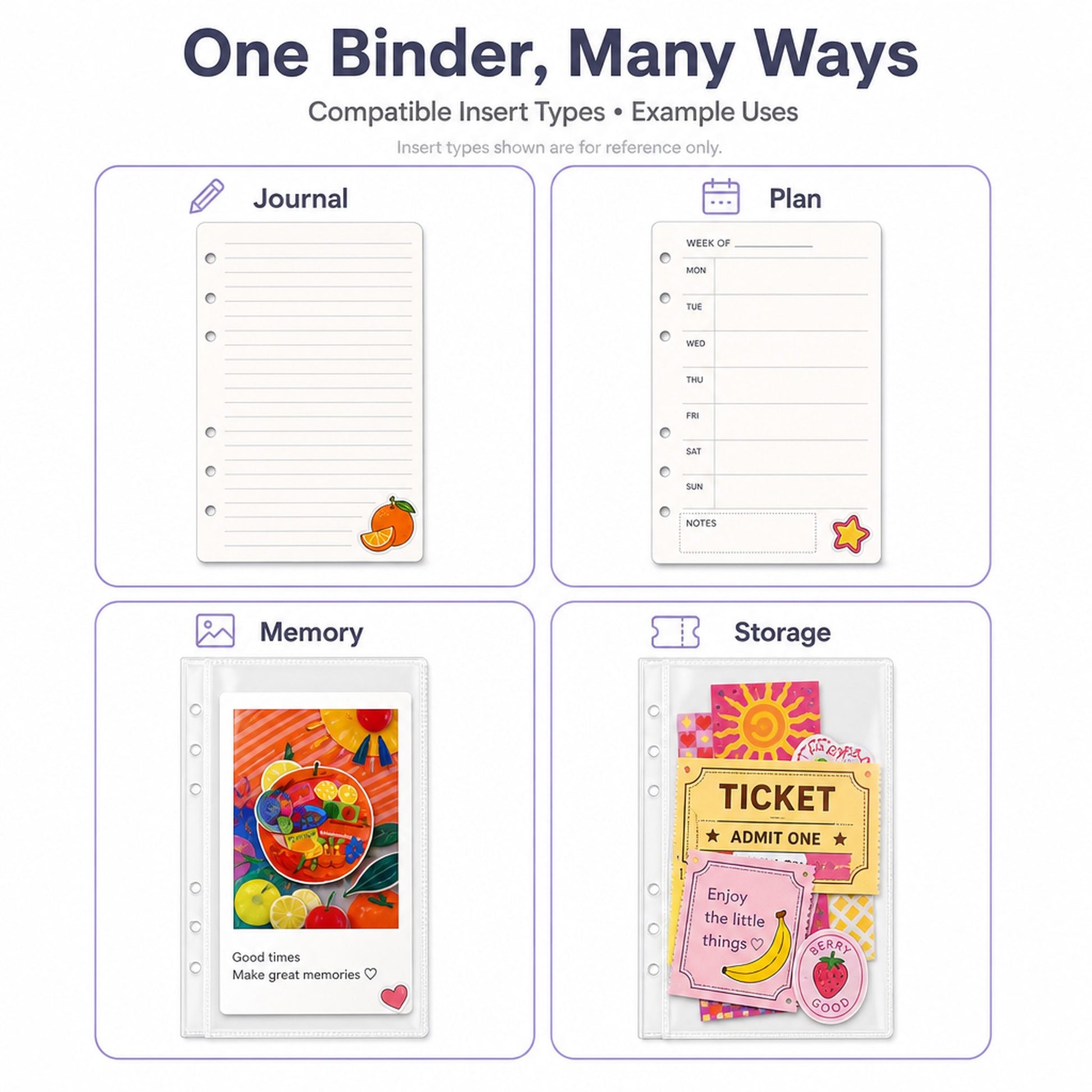 A6 Refillable Shaker Binder - Realistic Fruit detail image
