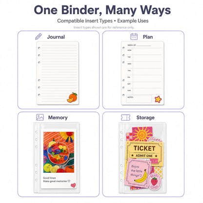 A6 Refillable Shaker Binder - Realistic Fruit detail image