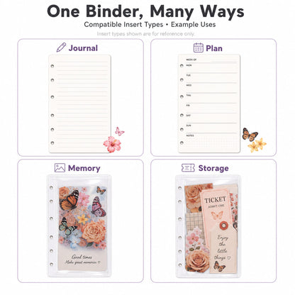 A6 Refillable Shaker Binder - Vintage Butterfly detail image