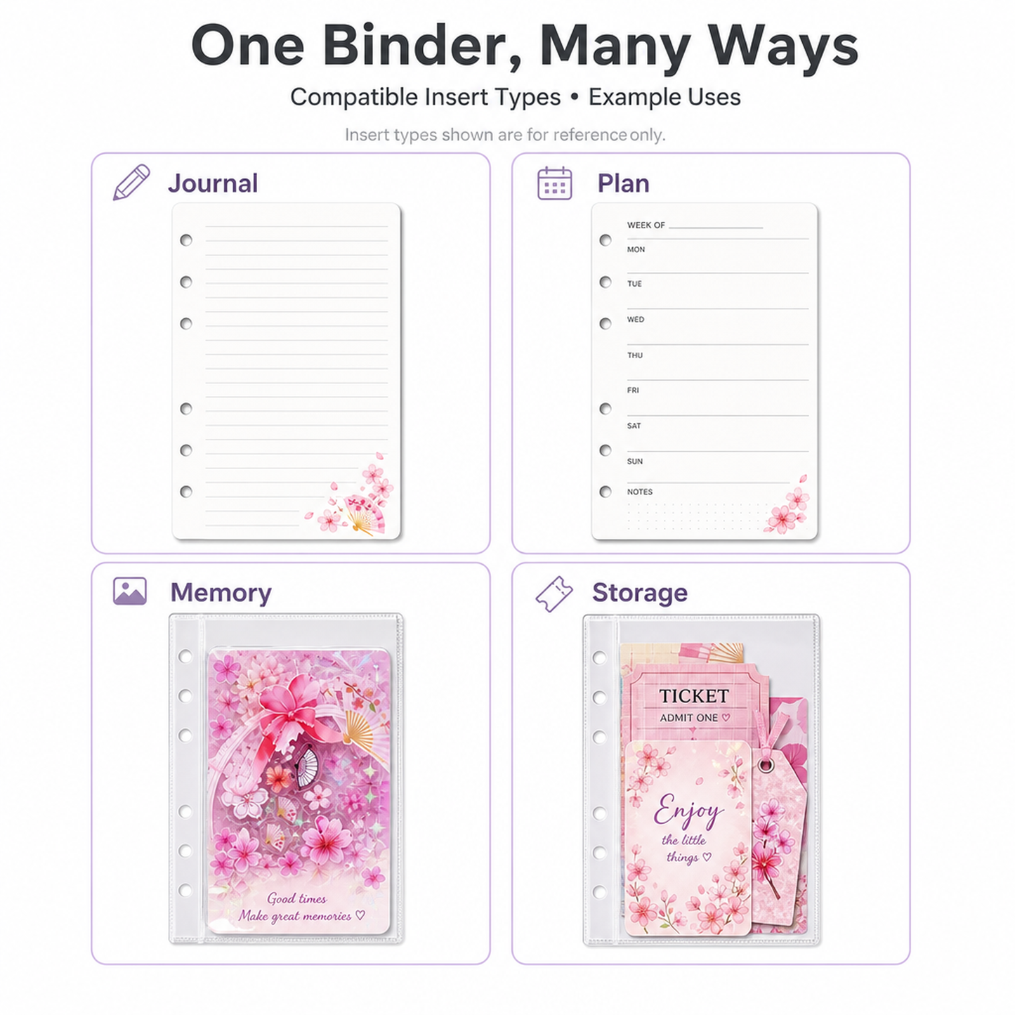 Acrylic Shaker Notebook - Cherry Blossom detail image