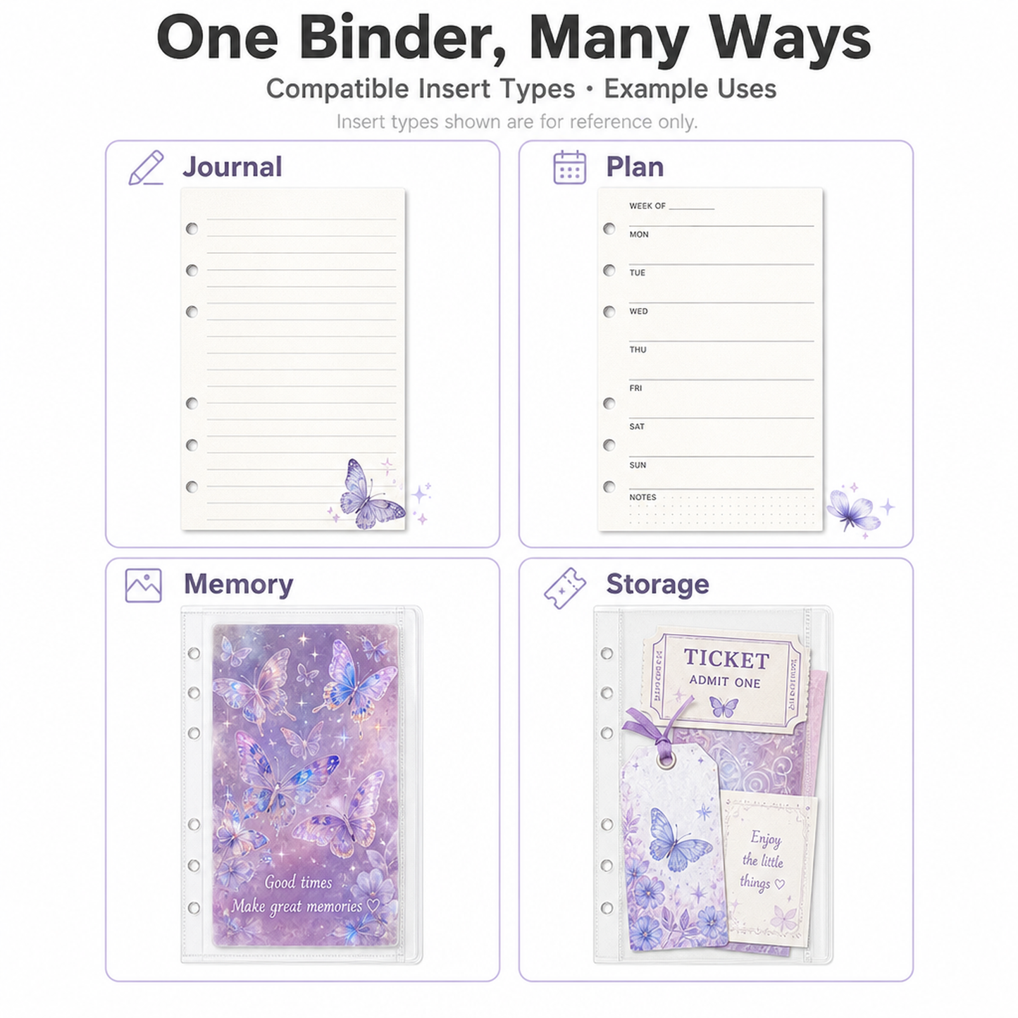 Acrylic Shaker Notebook - White Butterfly detail image