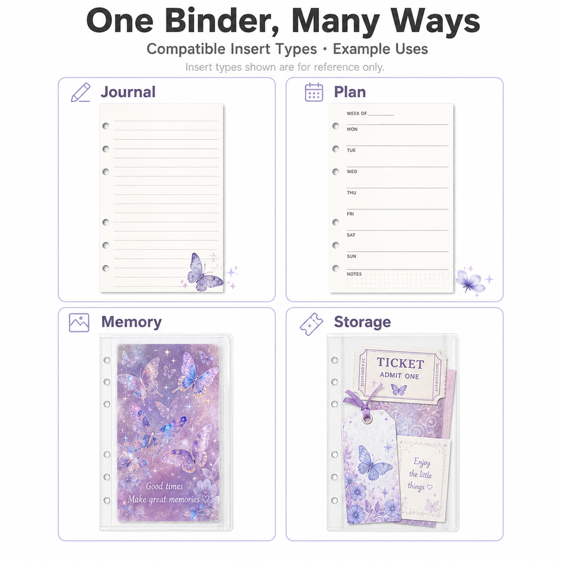 Acrylic Shaker Notebook - White Butterfly detail image