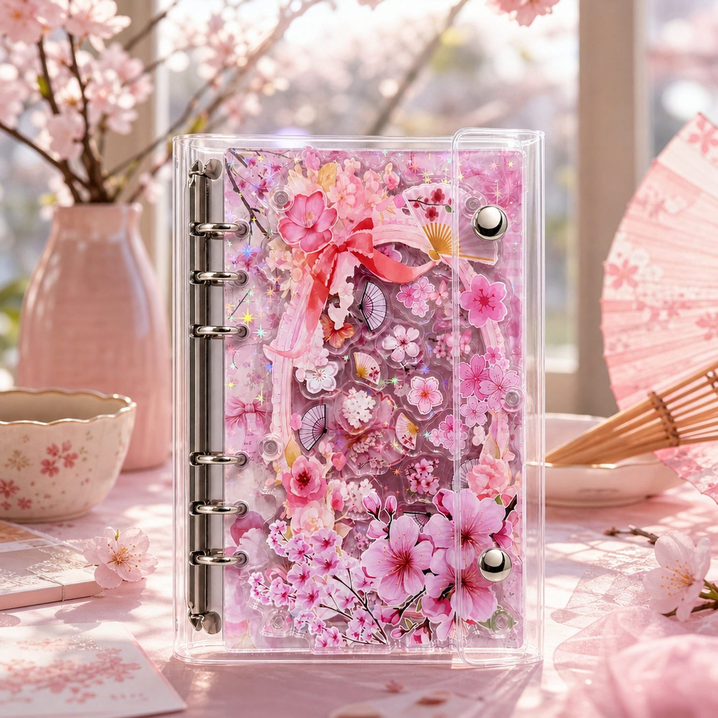 A6 Refillable Shaker Binder - Cherry Blossom detail image