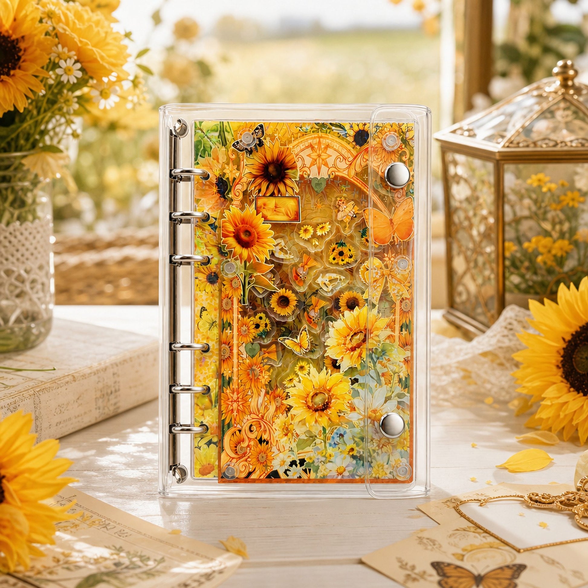 A6 Refillable Shaker Binder - Sunflower detail image