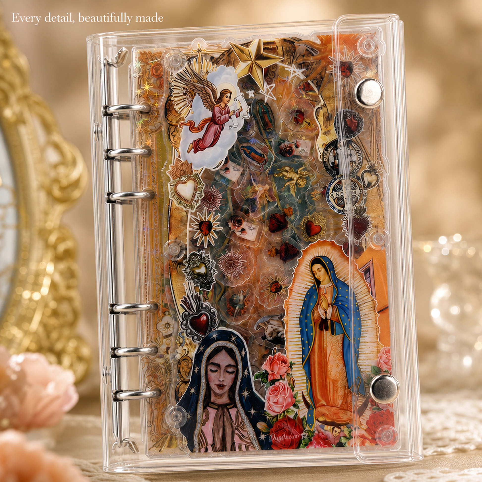 Acrylic Shaker Notebook - Virgen de Guadalupe detail image