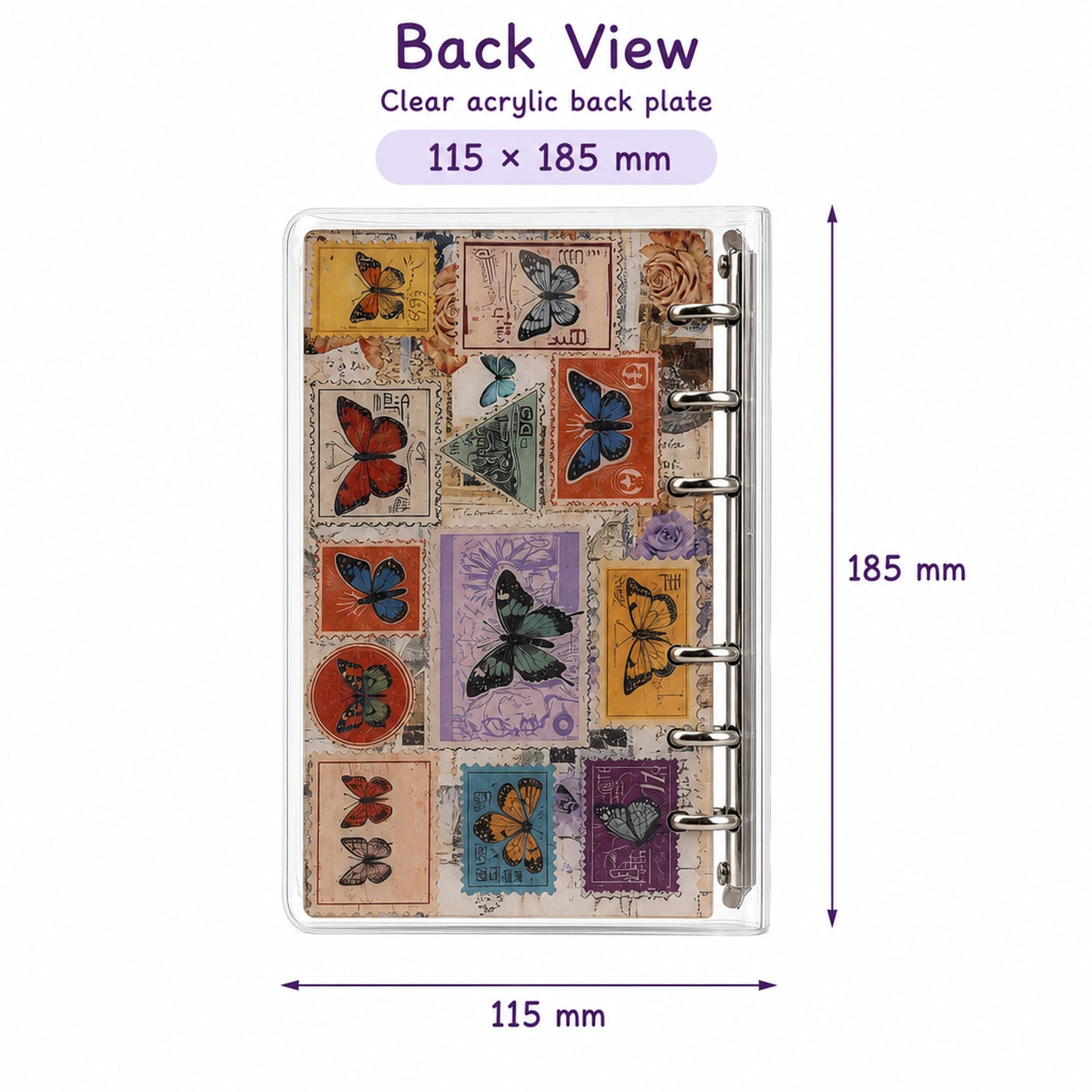 A6 Refillable Shaker Binder - Vintage Butterfly detail image