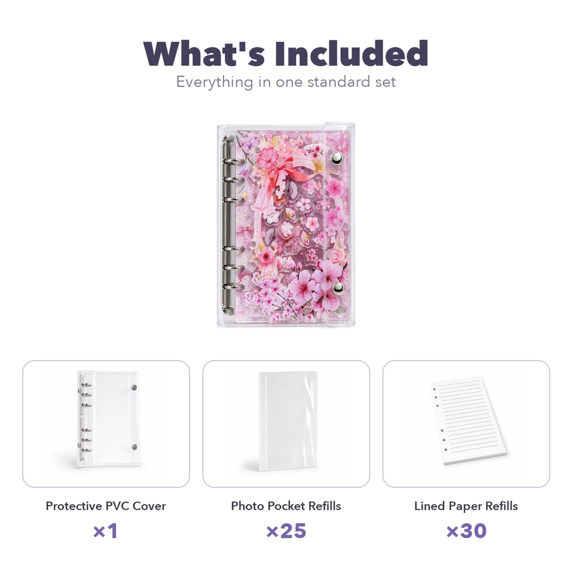 A6 Refillable Shaker Binder - Cherry Blossom detail image