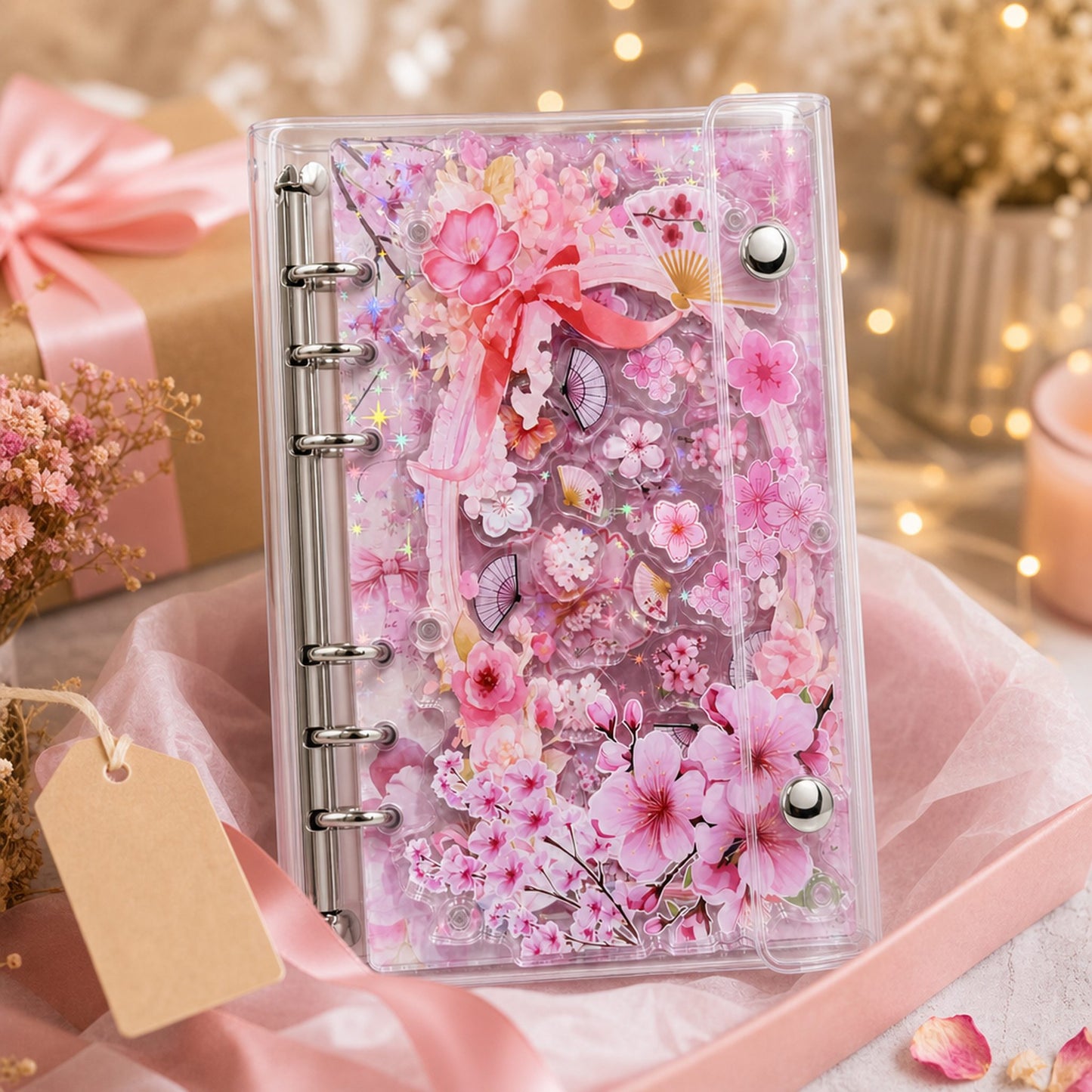 A6 Refillable Shaker Binder - Floral Garden stationery gift scene