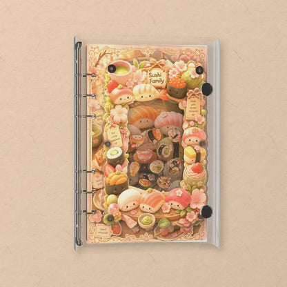 Sushi Family shaker notebook: the charms tumble when you shake it