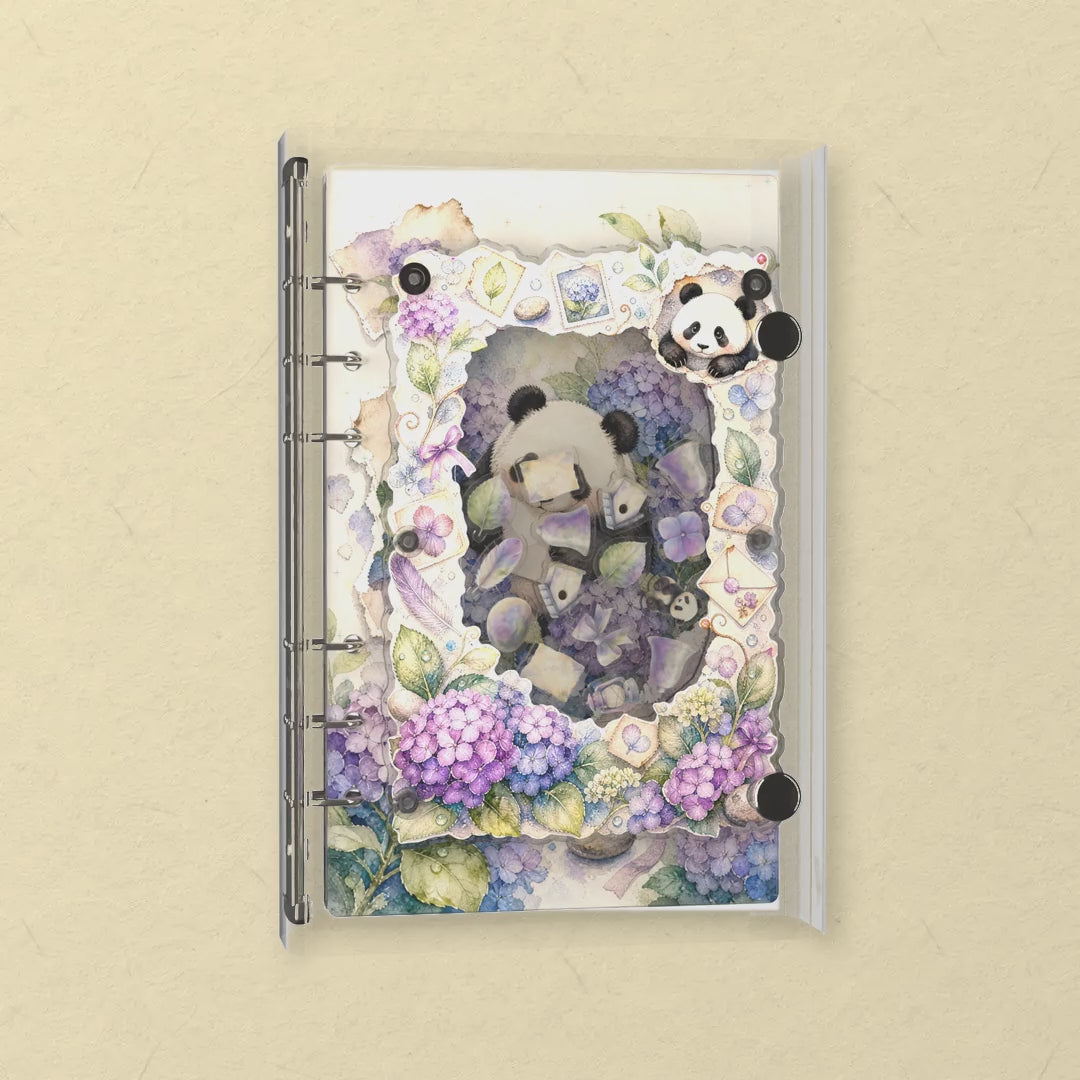 Hydrangea Panda shaker notebook: the charms tumble when you shake it