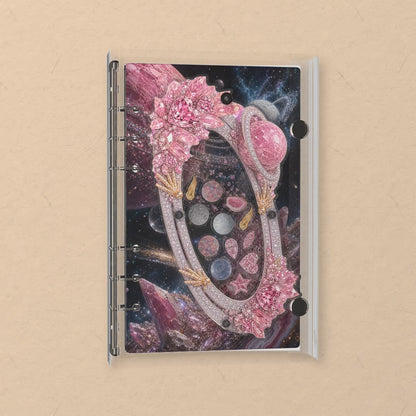 Pink Diamond Planet shaker notebook: the charms tumble when you shake it