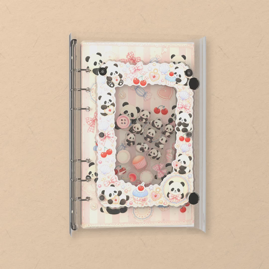 Panda Cupcakes shaker notebook: the charms tumble when you shake it