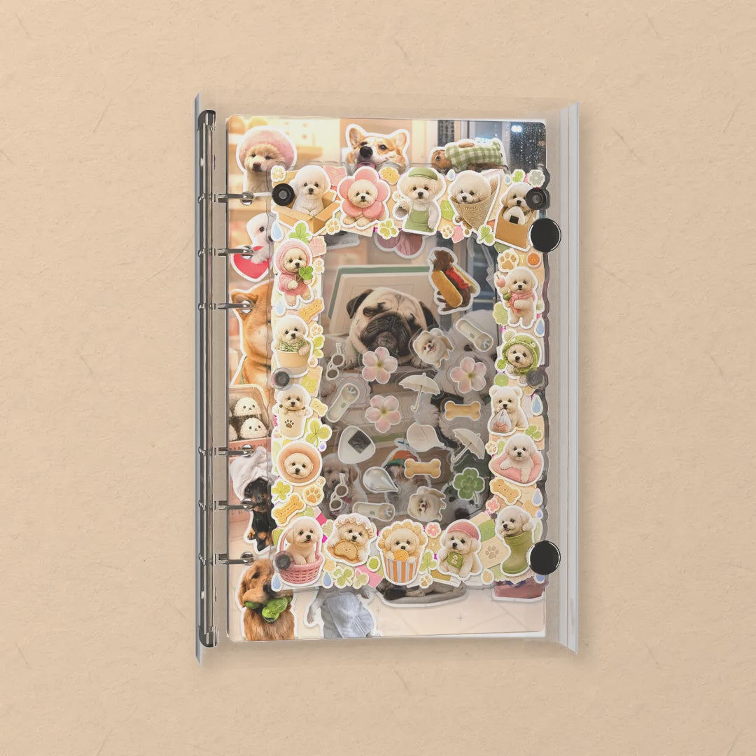 Pug & Fluffy Puppies shaker notebook: the charms tumble when you shake it