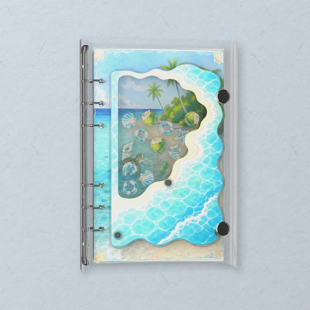 Tropical Beach Waves shaker notebook: the charms tumble when you shake it