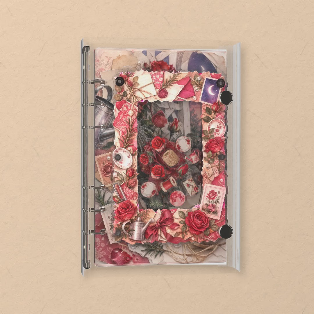 Red Climbing Roses shaker notebook: the charms tumble when you shake it