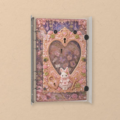 Heart Gate Bunny shaker notebook: the charms tumble when you shake it