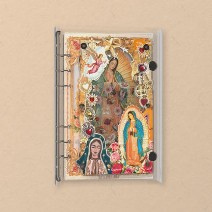 Our Lady of Guadalupe shaker notebook: the charms tumble when you shake it
