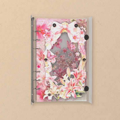 Pink Lilies shaker notebook: the charms tumble when you shake it