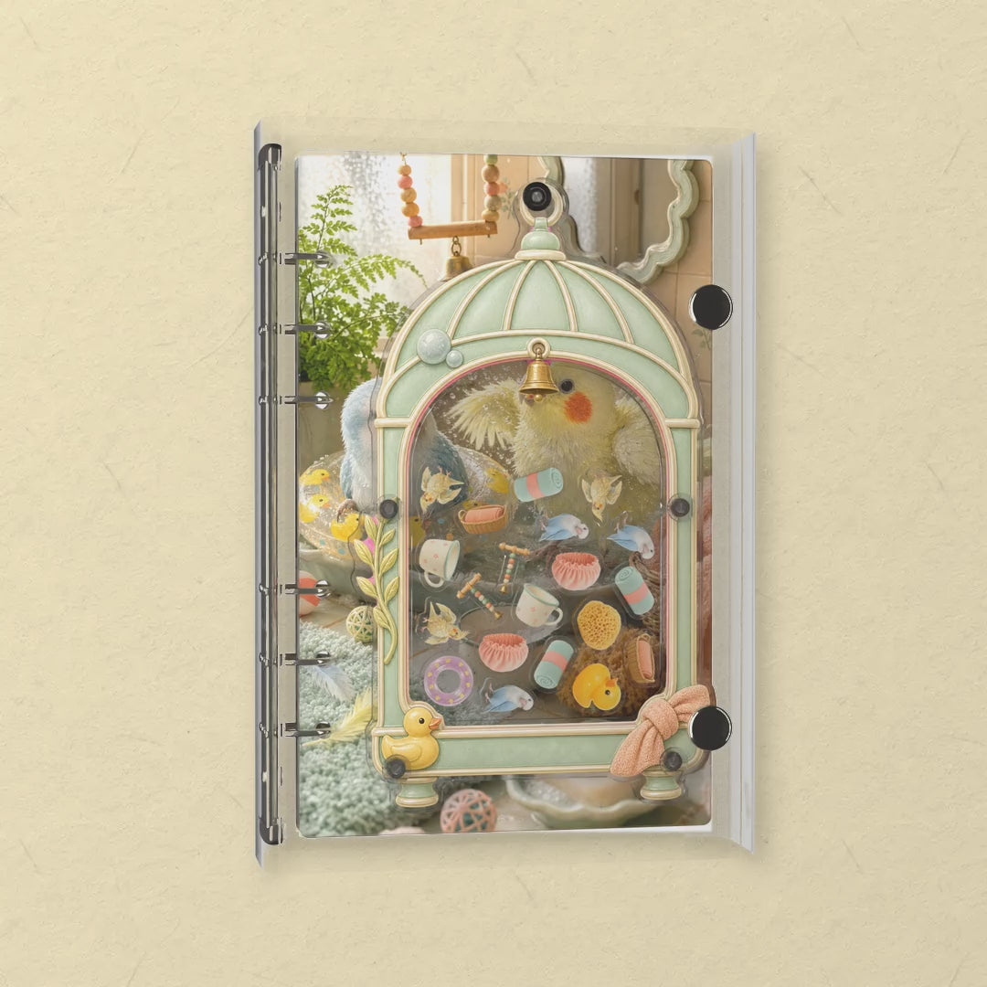 Birdcage Pals shaker notebook: the charms tumble when you shake it