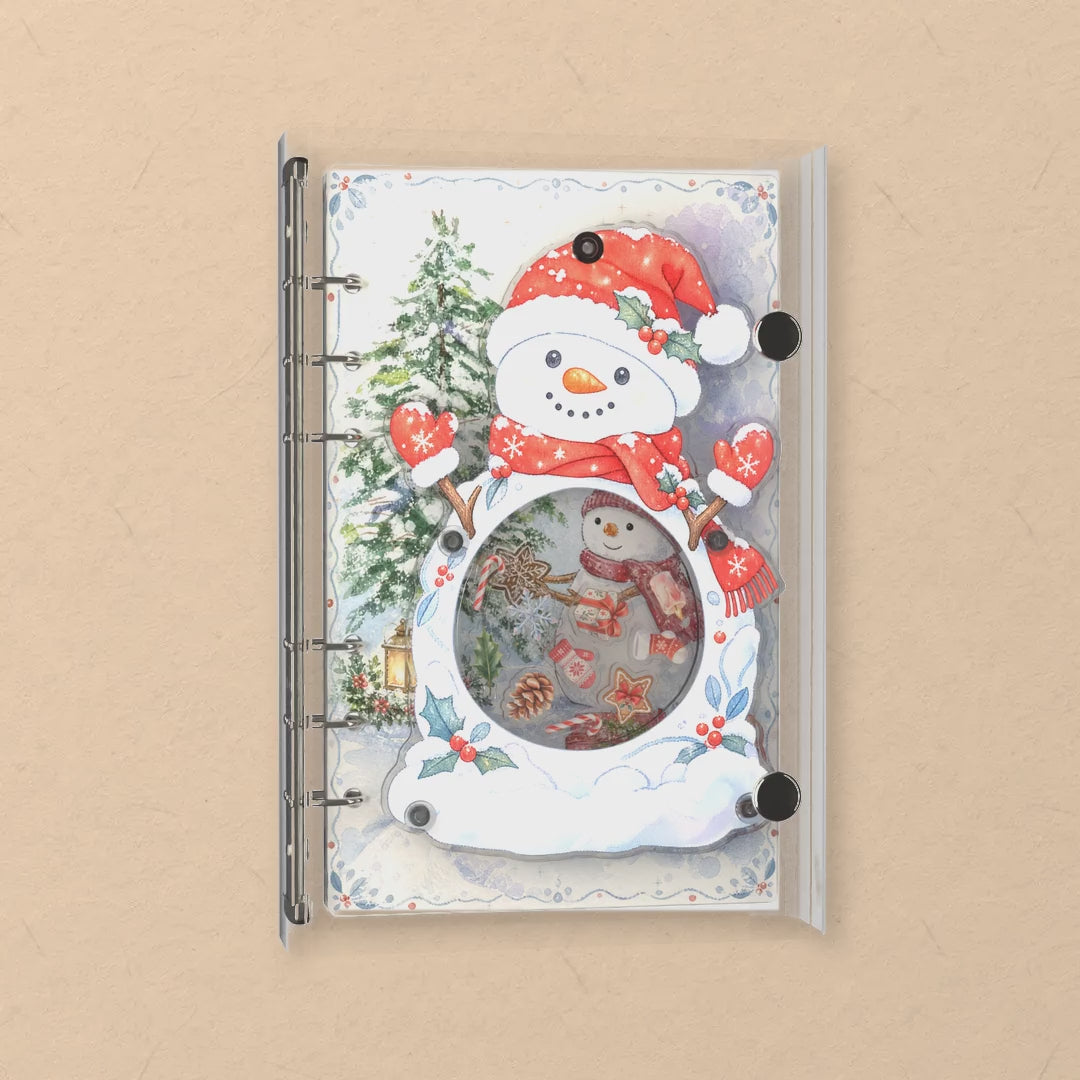 Christmas Snowman shaker notebook: the charms tumble when you shake it
