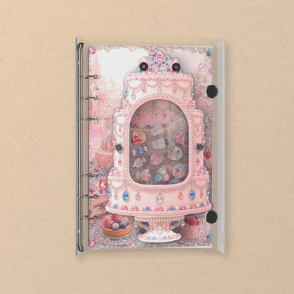 Pink Jewel Cake shaker notebook: the charms tumble when you shake it