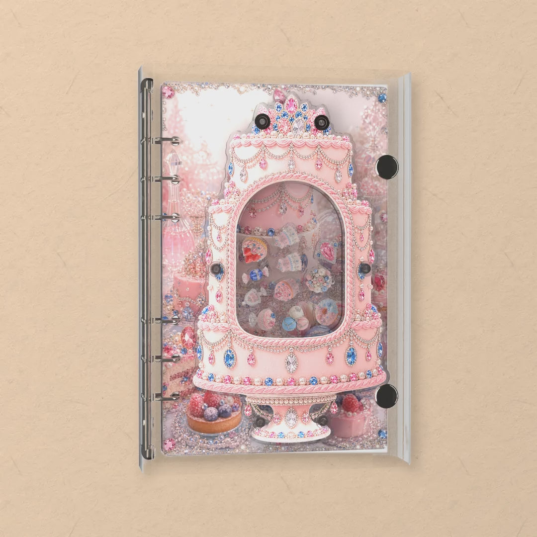 Pink Jewel Cake shaker notebook: the charms tumble when you shake it