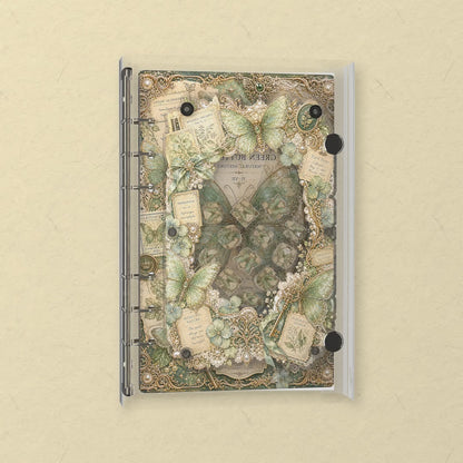 Emerald Butterfly shaker notebook: the charms tumble when you shake it