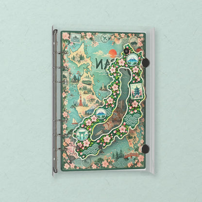 Sakura Japan Map shaker notebook: the charms tumble when you shake it
