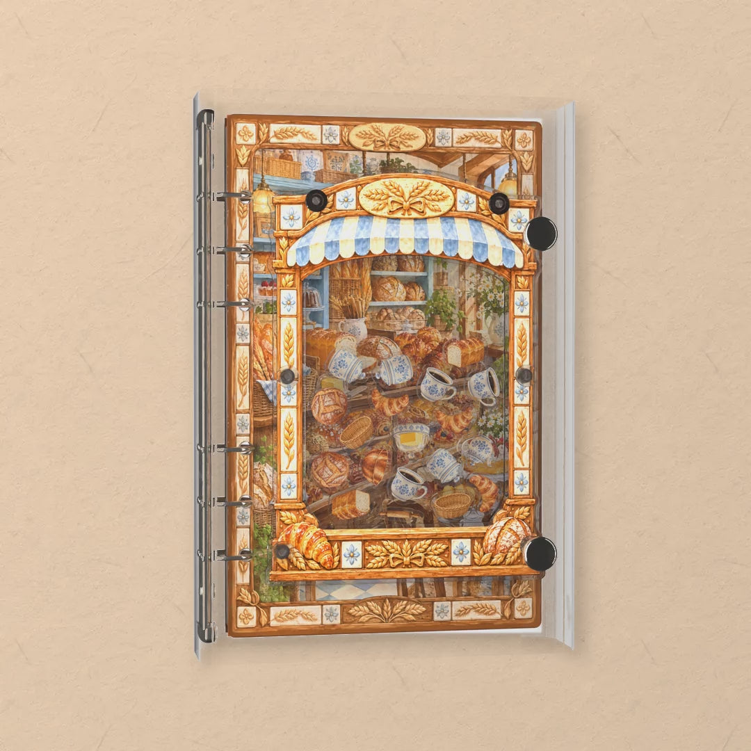 Blue Tile Bakery shaker notebook: the charms tumble when you shake it