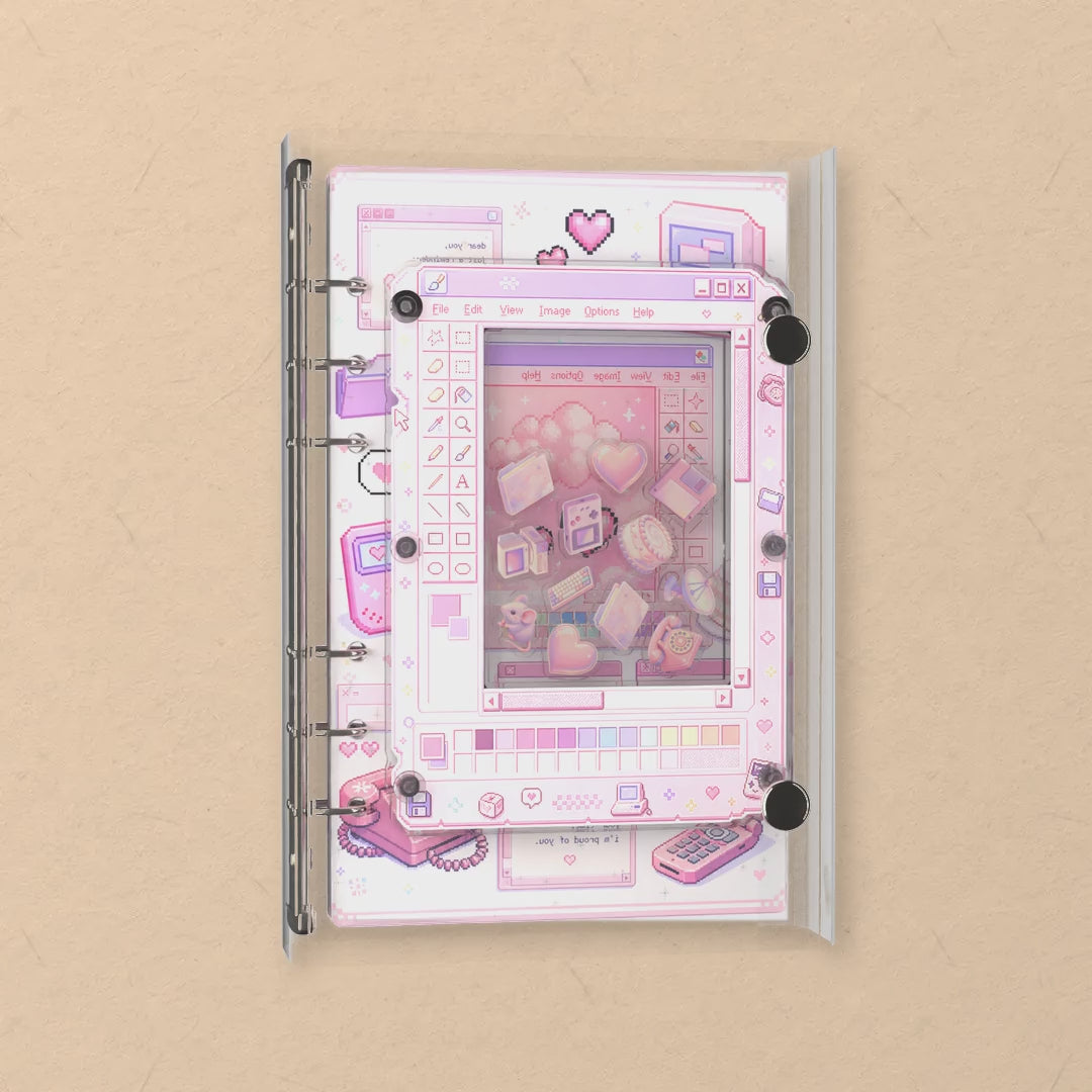 Retro Desktop Icons shaker notebook: the charms tumble when you shake it