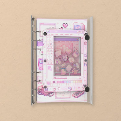 Retro Desktop Icons shaker notebook: the charms tumble when you shake it